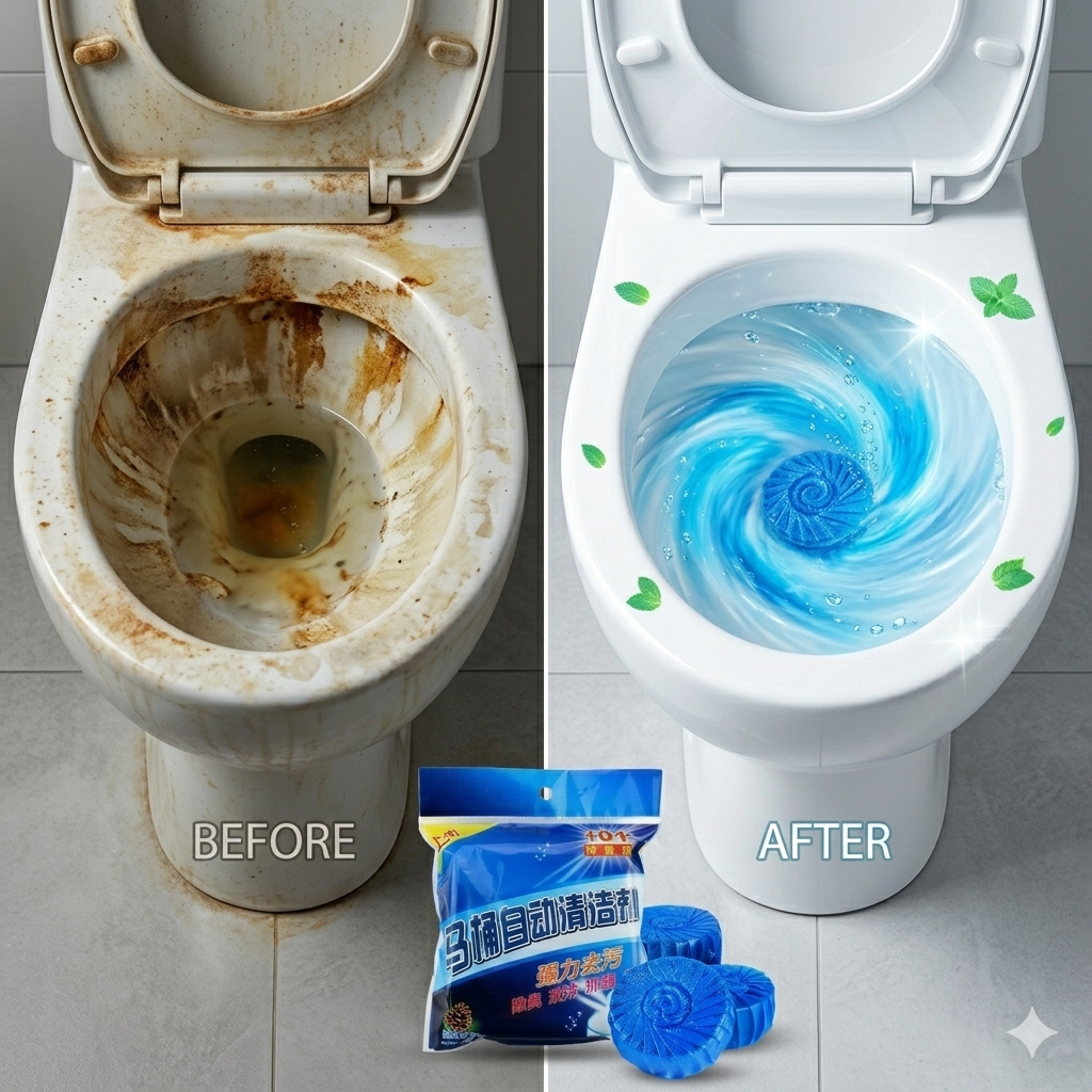 Toilet Cleaning Tablets (10 Pack) – Long Lasting Bathroom Freshener & Powerful Stain Remover | Easy Drop-In Toilet Bowl Cleaner